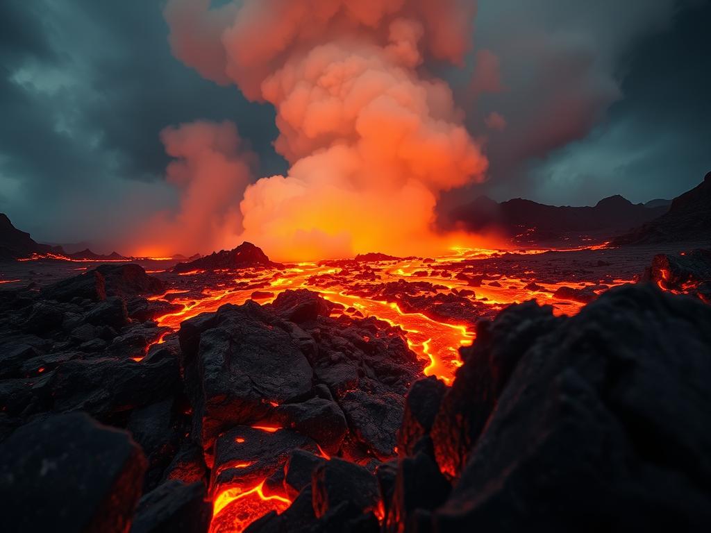Lava an der Oberfläche